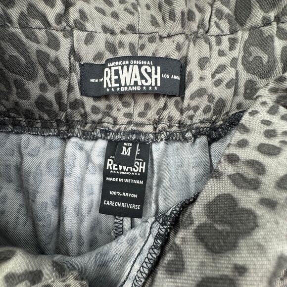 Rewash Animal Leopard Print Paperbag Wide Leg Rayon Cropped Pants Women's M - Picture 6 of 9
